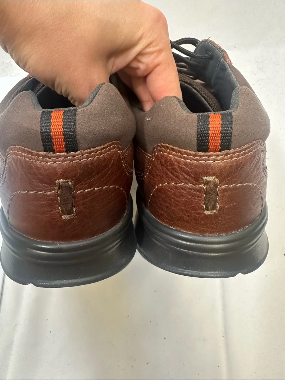 Clarks Collection Brown Leather Comfort Shoes Size 15